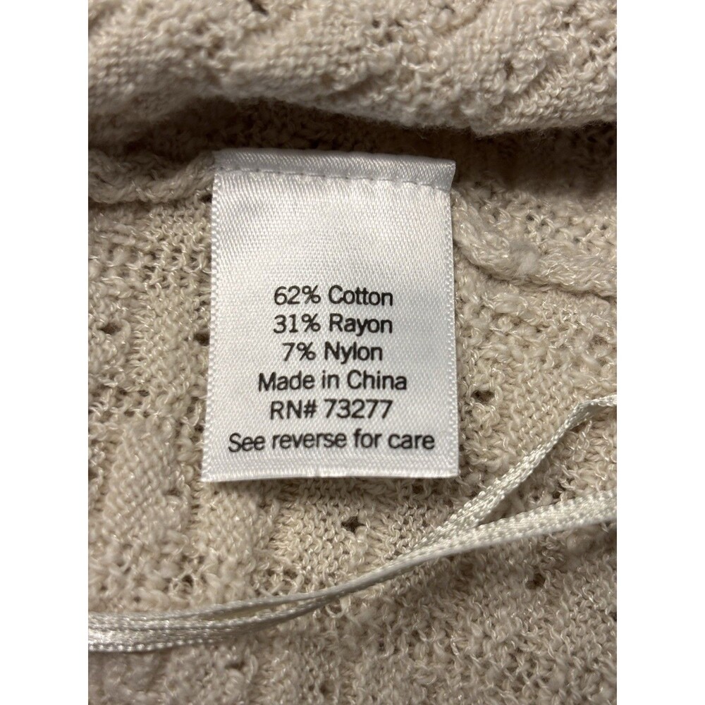 Croft & Barrow Women’s Lightweight Cream Color Open Knit Cardigan Size M - Picture 3 of 6